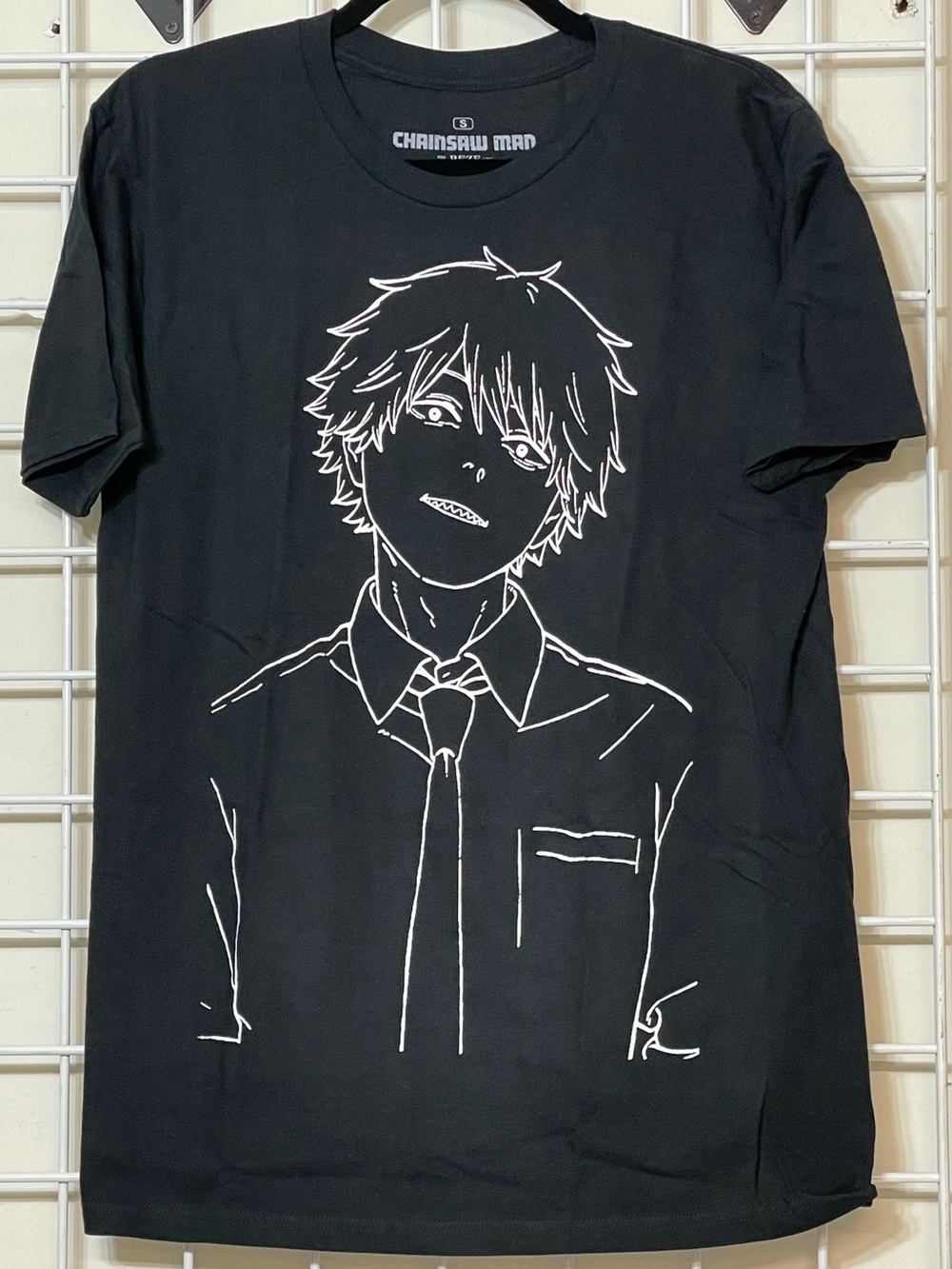 Ripple Junction Chainsaw Man Black Short Sleeve Tee with White Anime Art Sm New